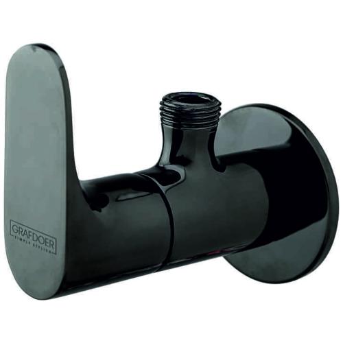 Angle Cock with Wall Flange Black